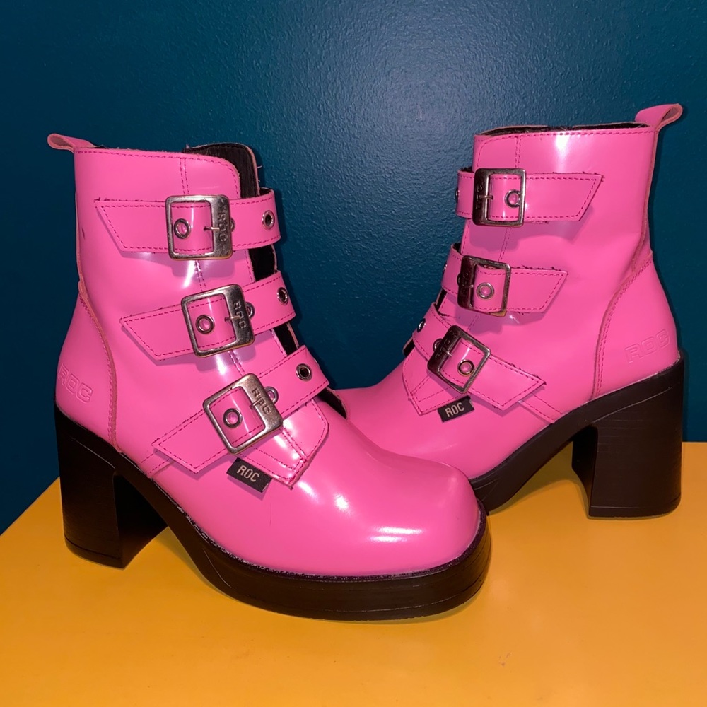 Pink ROC Block Heel Boots